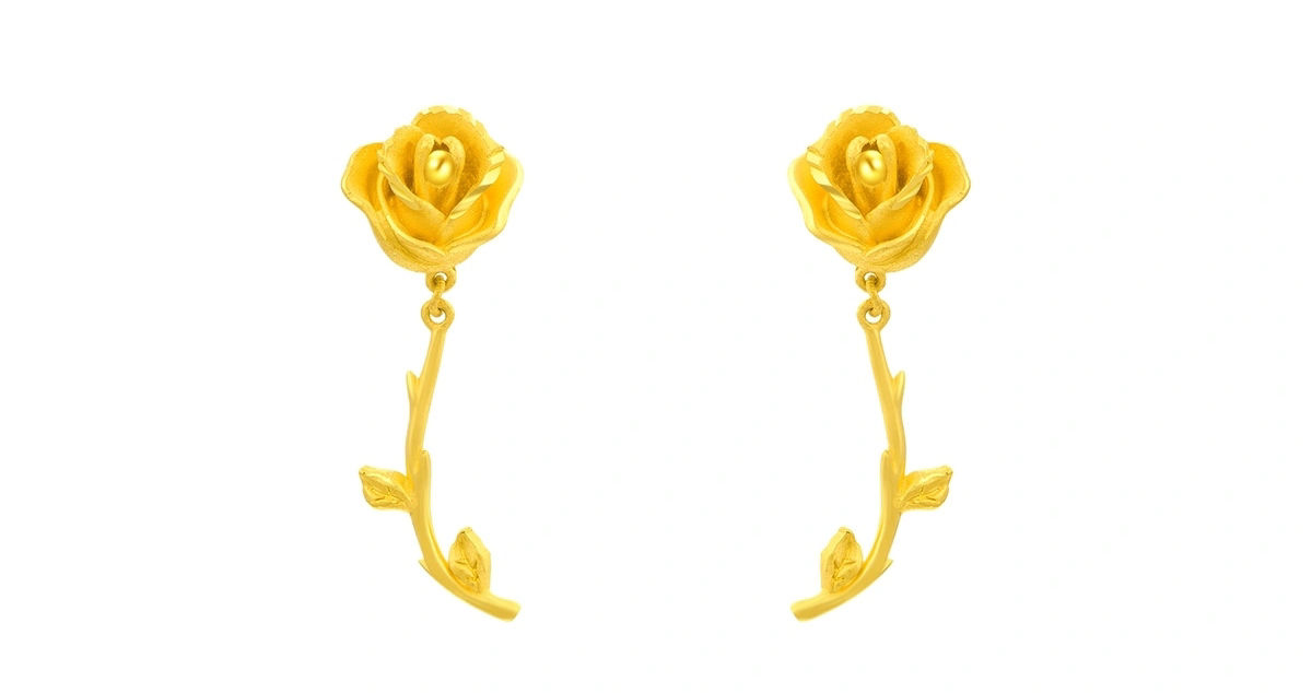 Blooming Flower Gold Earrings: A radiant gift wishing Mom a life as brilliant as flowers in full bloom.